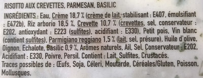 Risotto de crevettes & parmesan - Ingredients