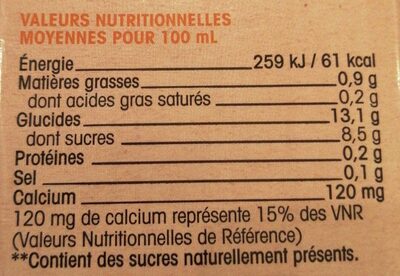 Riz calcium naturéo - Voedingswaarden - fr