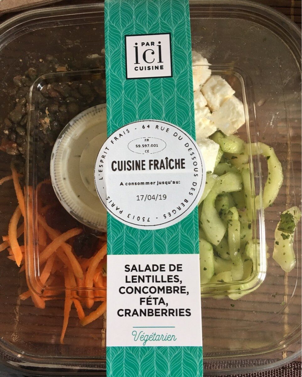 Salade lentilles, concombres, feta - Product - fr