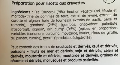 Risotto aux crevettes - Ingredients - fr