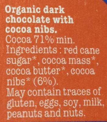 Chocolat noir éclats fèves de cacao - Ingredients