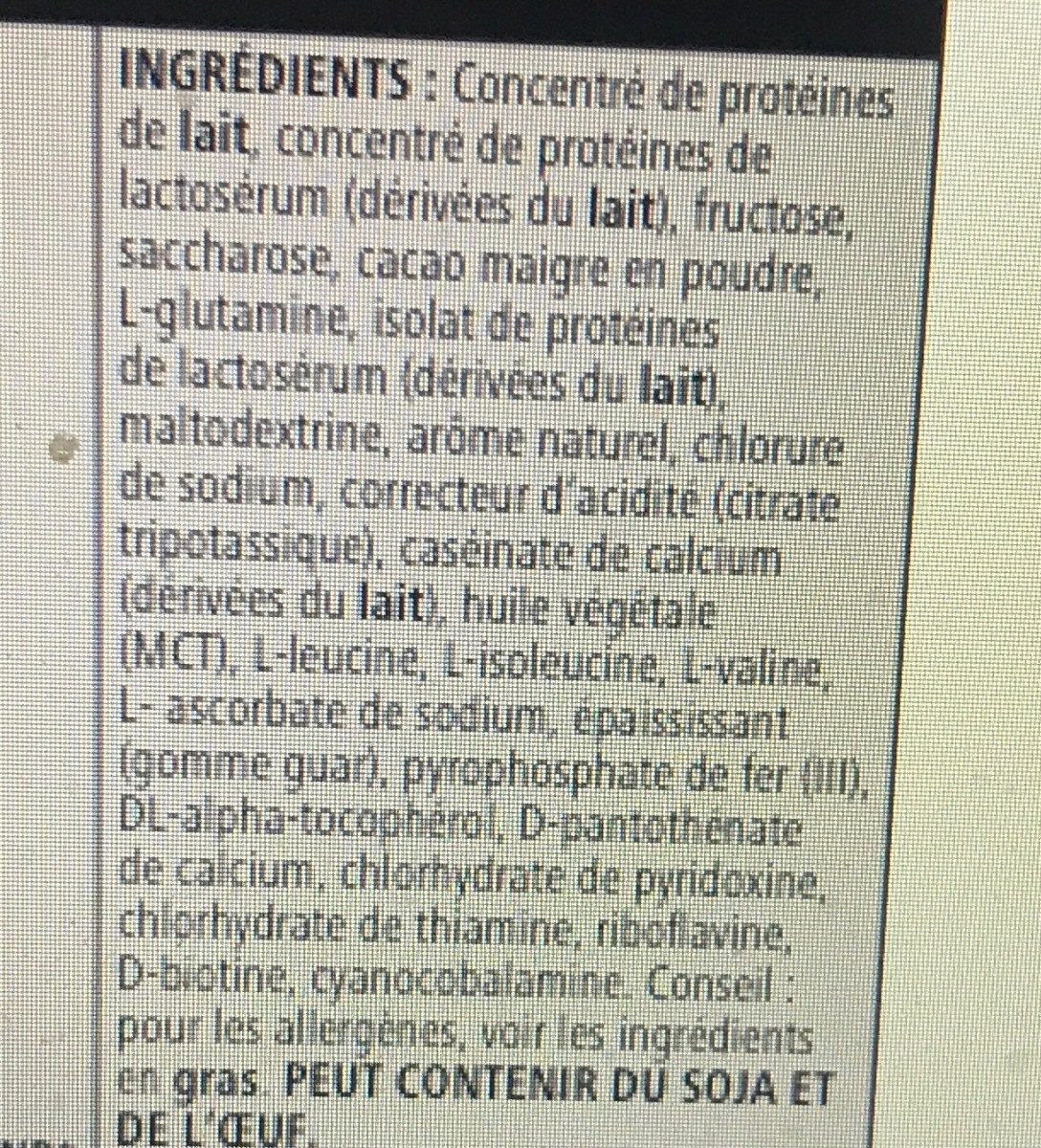 Herbalife - H24 rebuild strength - Ingredients - fr