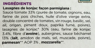Plat préparé lasagne - Ingredients - fr