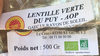 Lentille verte du Puy - AOP - Produit