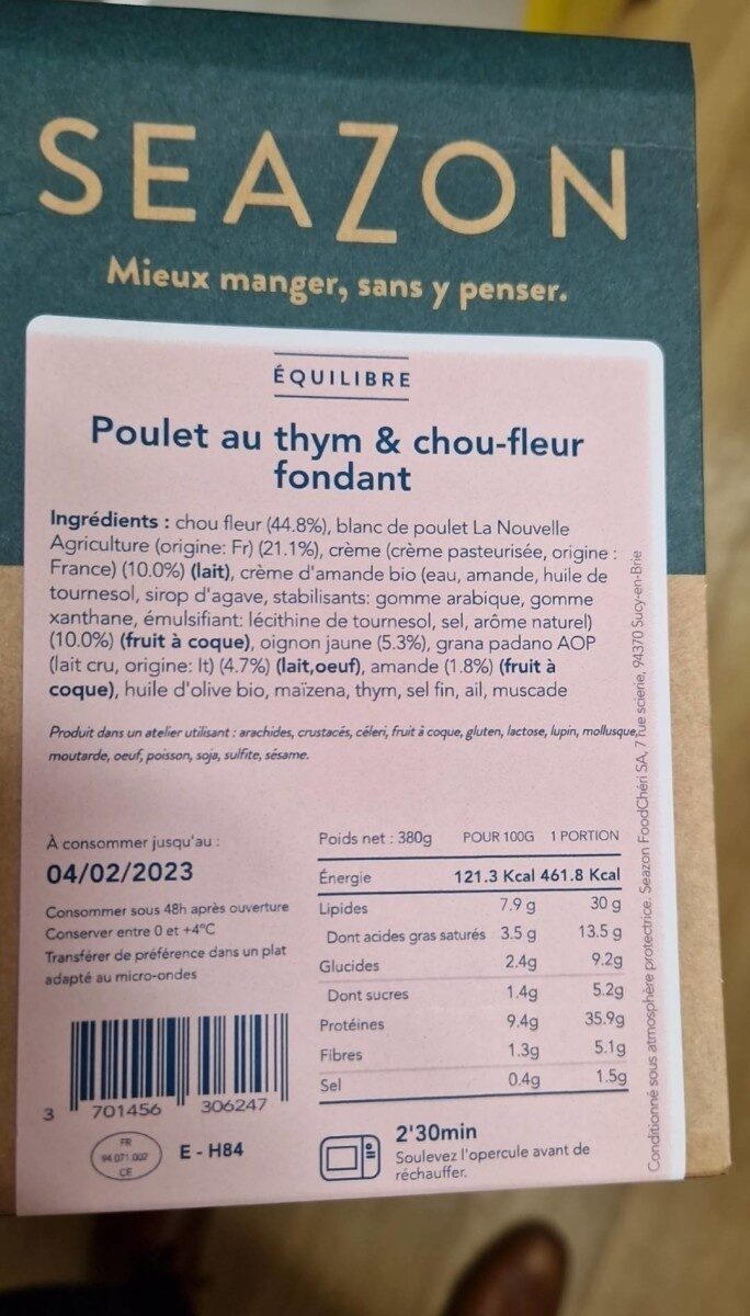 Poulet au thym & chou fleur fondant - Product - fr
