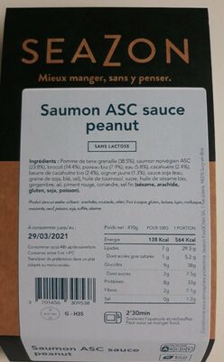 Saumon ASC sauce peanut - Produit