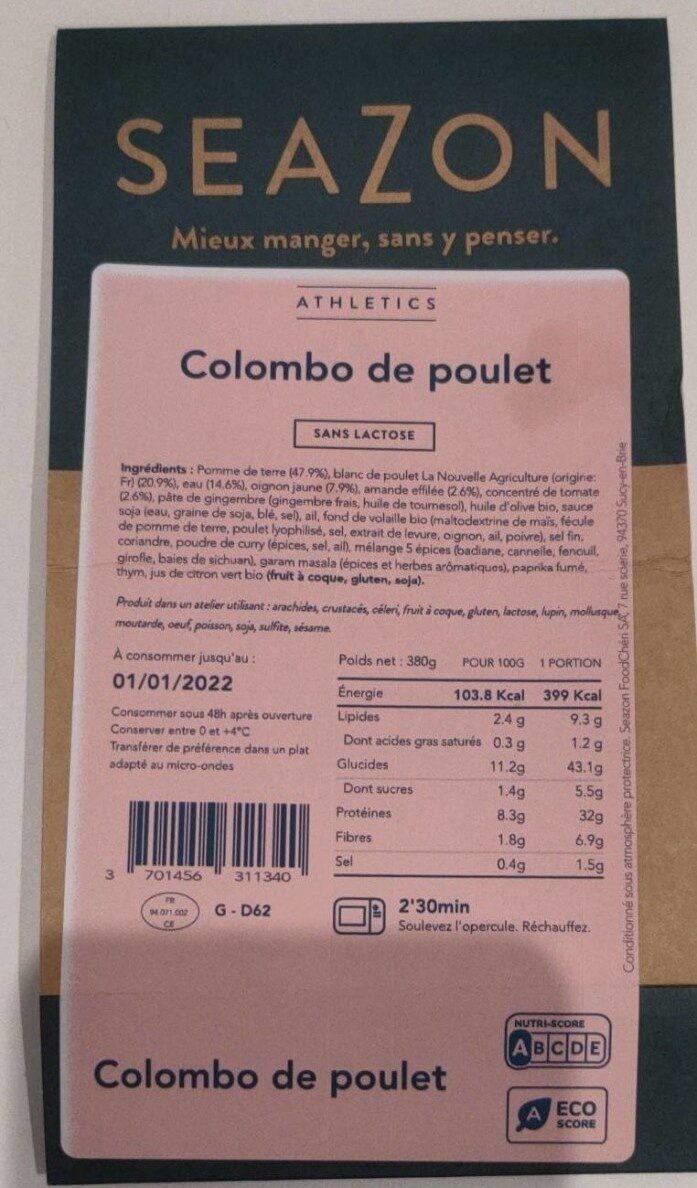 Colombo de poulet - Produit - en