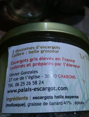 Escargots confits - Ingredients - fr