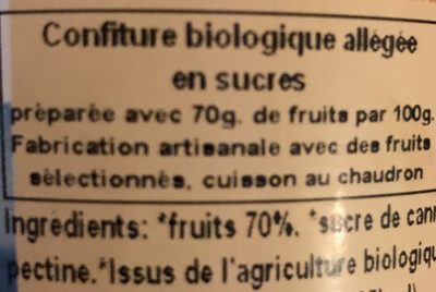Confitures Bio - Ingredients - fr