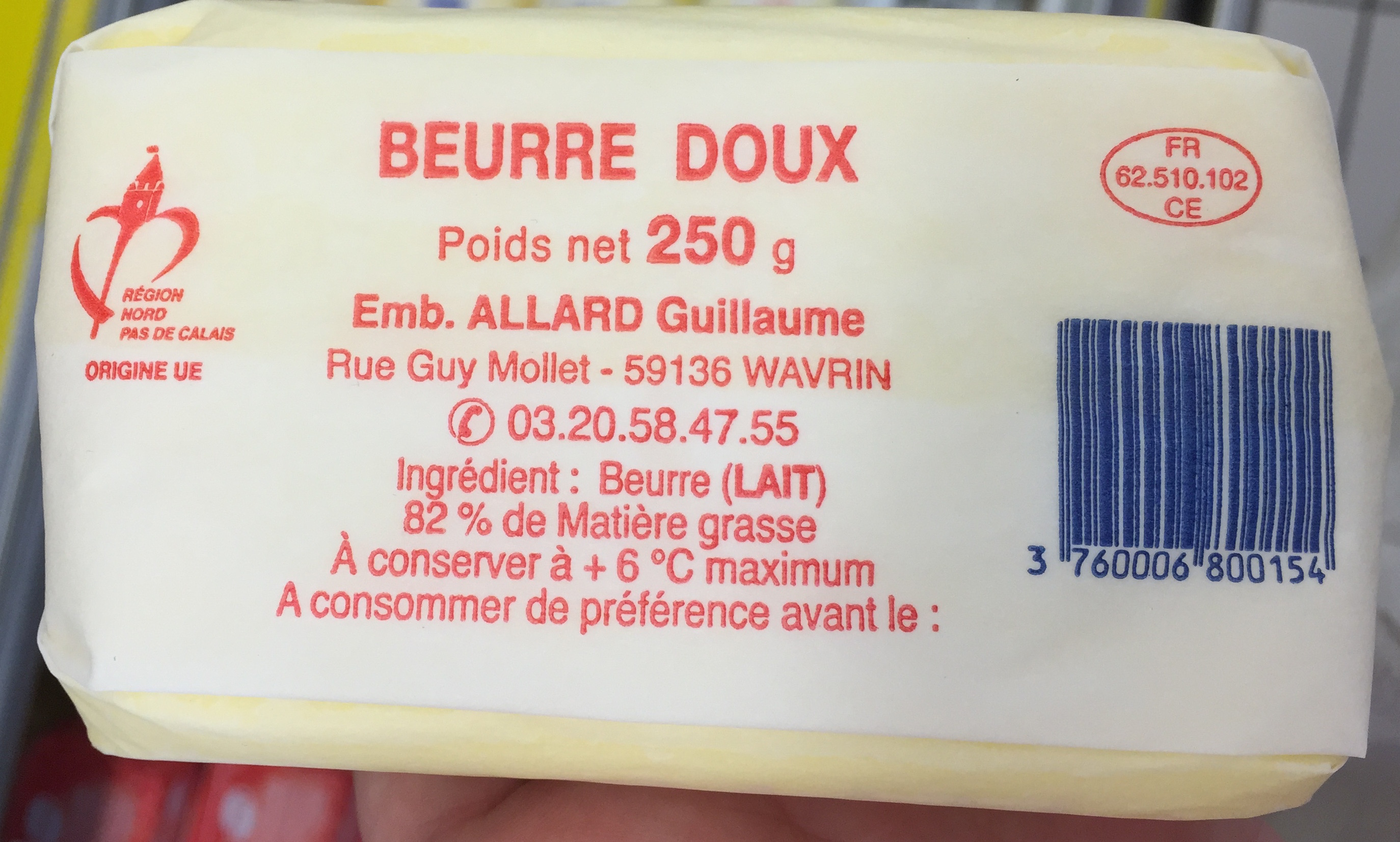 Beurre Doux (82% MG) - Produit
