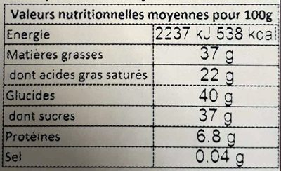 Noir marbré orange Écorces d'orange - Nutrition facts - fr