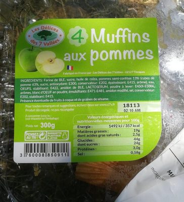 4 muffins aux pommes - Produit