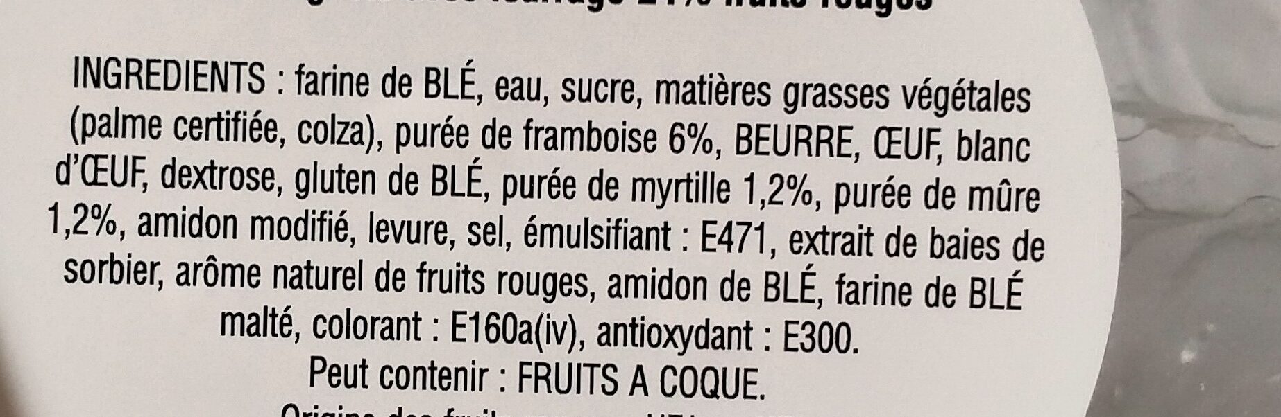 8 mini beignets fruits rouges - Ingredients - fr