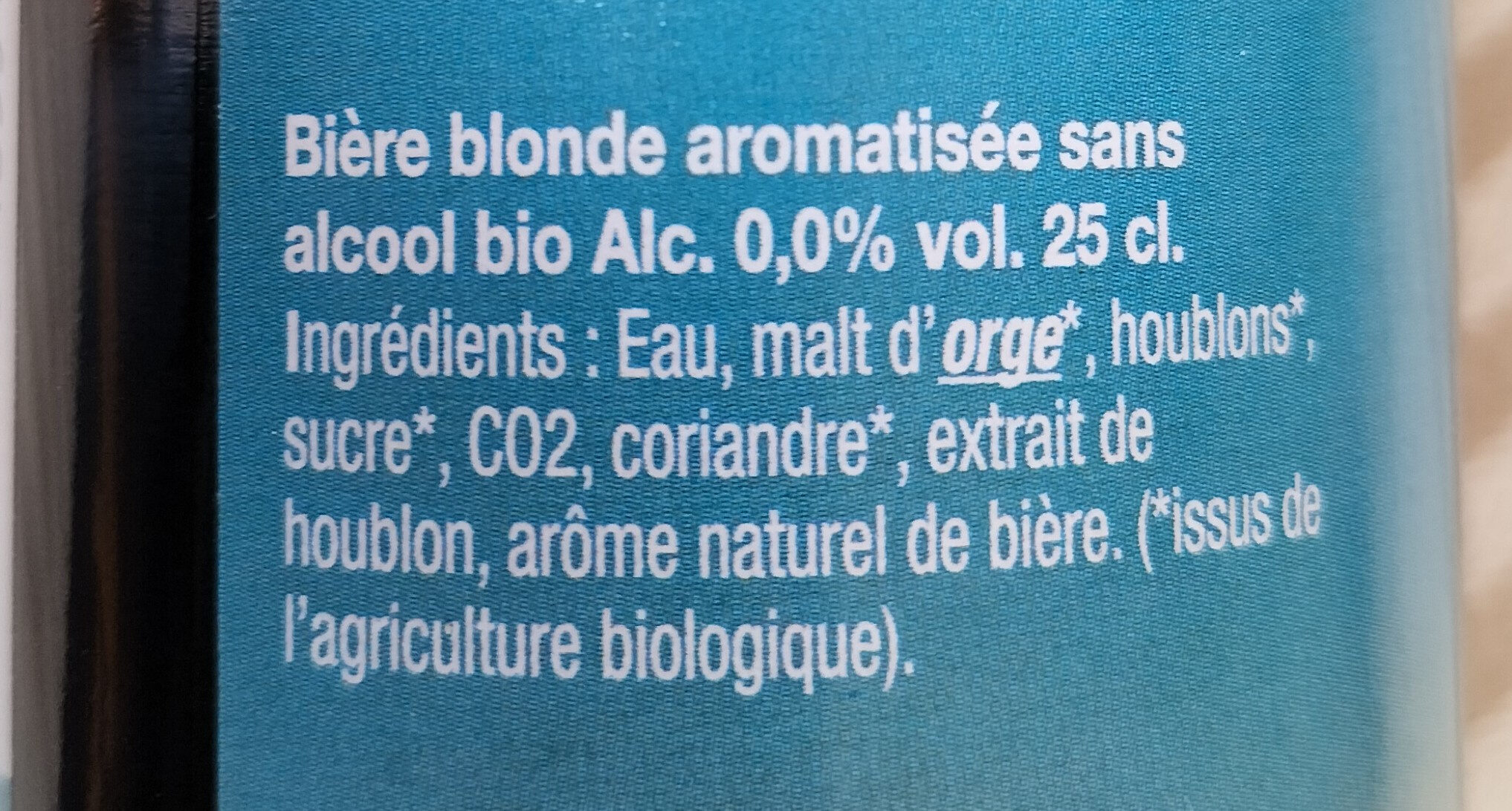Bière Sans Alcool 0,0% vol. 25cl Dremmwel Blonde - Ingredienti - fr