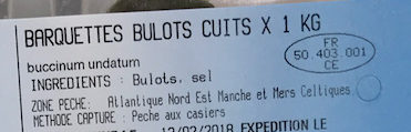 Bulots cuits - Ingredients - fr