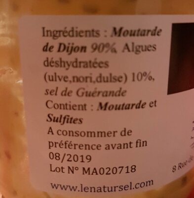 MOUTARDE Aux Algues - Nutrition facts - fr