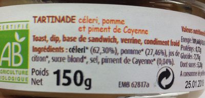 Tartinade celeri, pomme et piment de cayenne - Ingredienser - fr