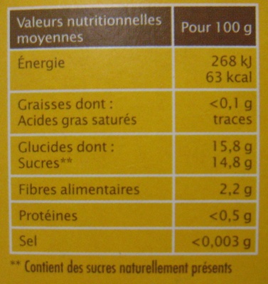 Dessert Biofruits Pomme Banane - حقائق غذائية - fr
