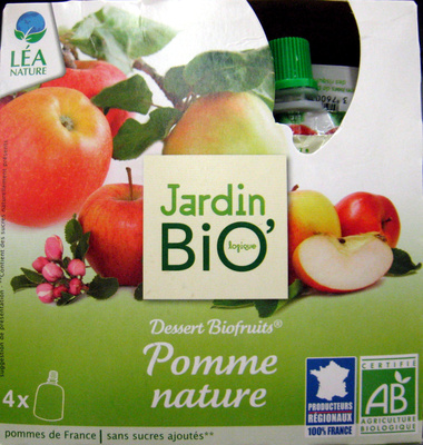 Dessert Biofruits Pomme nature Jardin Bio - Product - fr