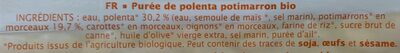 Purée gourmande Polenta potimarron - Ingredients - fr