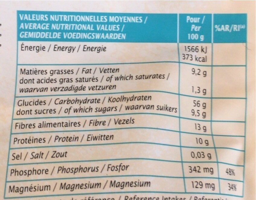 Muesli aux Graines Gourmandes - Voedingswaarden - fr