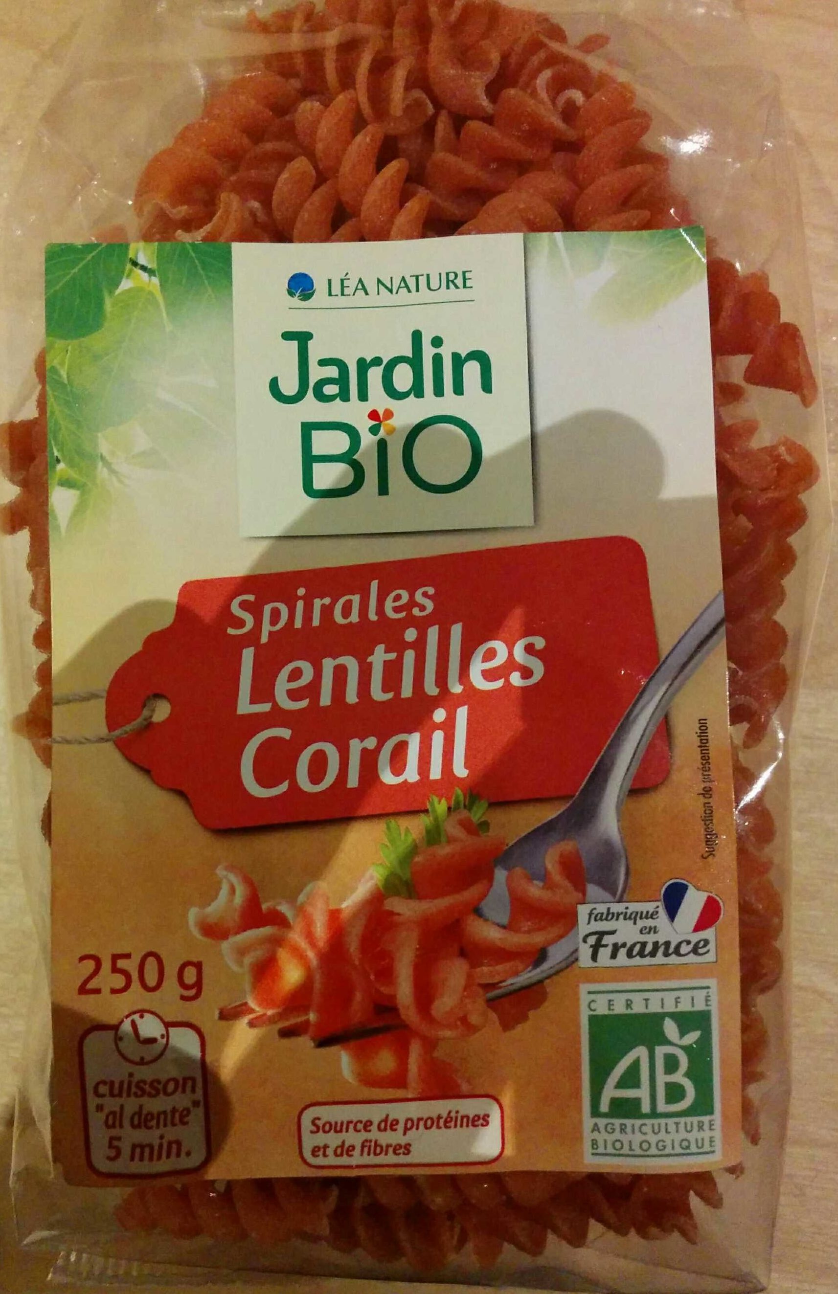 Jardin bio - Spirales lentilles corail - Product - fr