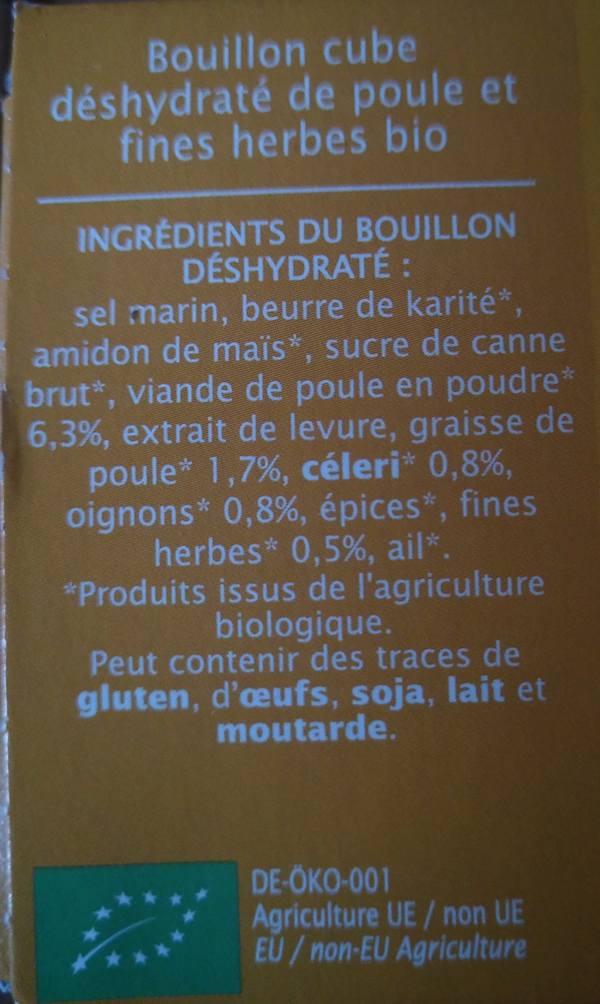 Bouillon Cube Poule - Ingrédients