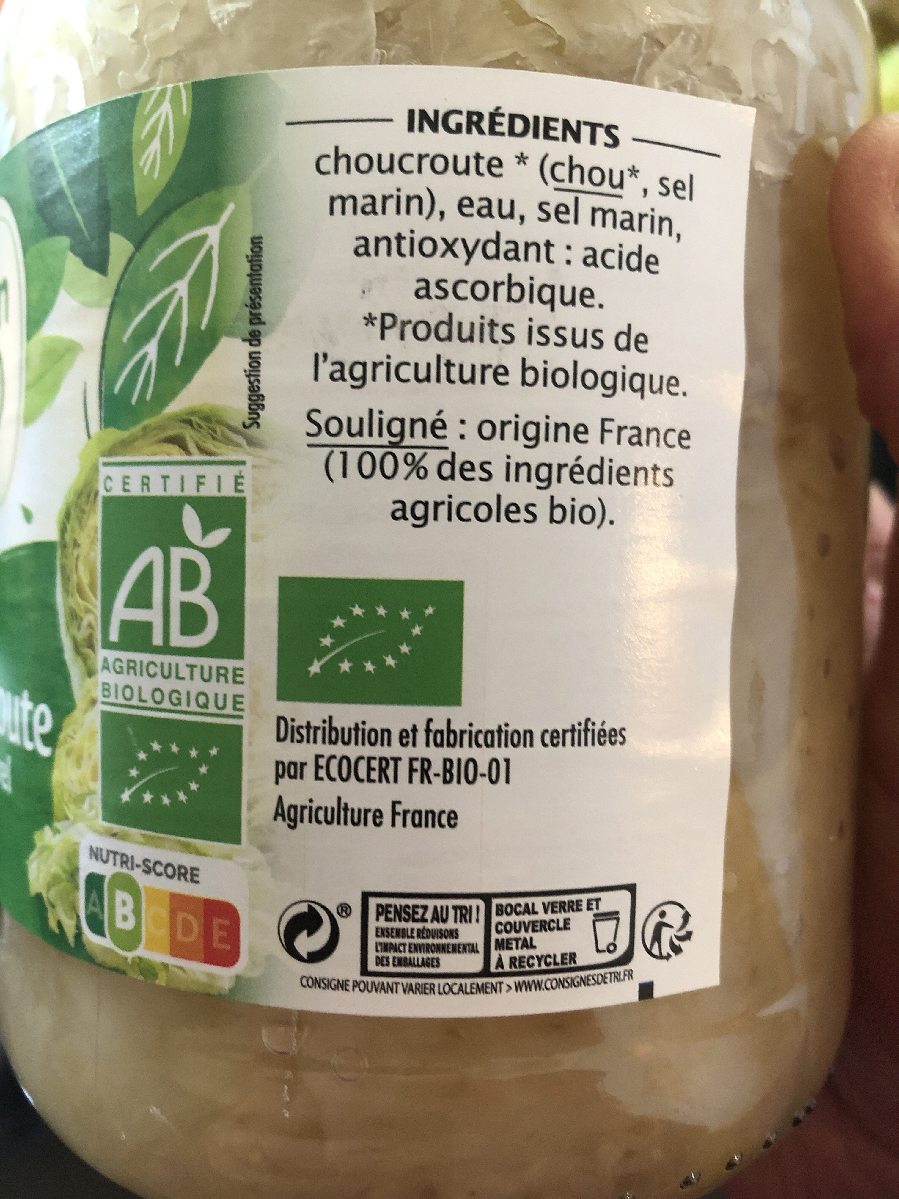 Choucroute au naturel - Recycling instructions and/or packaging information - fr