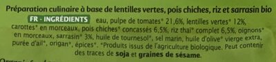 Céréales et lentilles - Ingredients - fr