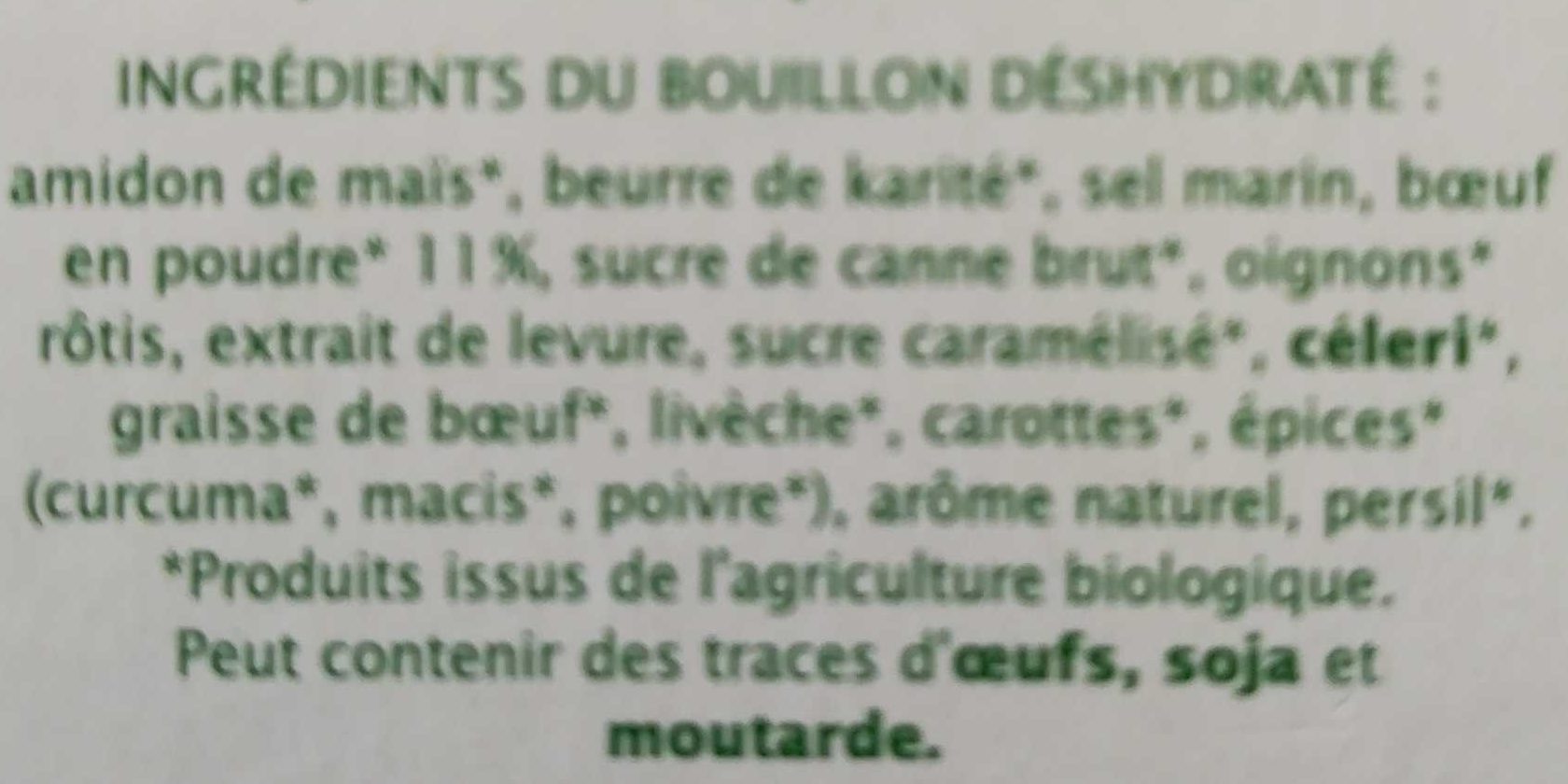 Bouillon Cube Boeuf Pauvre En Sel Sans Gluten - Ingredientes - fr