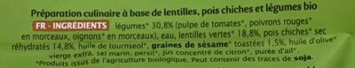 Cooked lentils and chickpeas (Jardin Bio) - Ingredients - fr