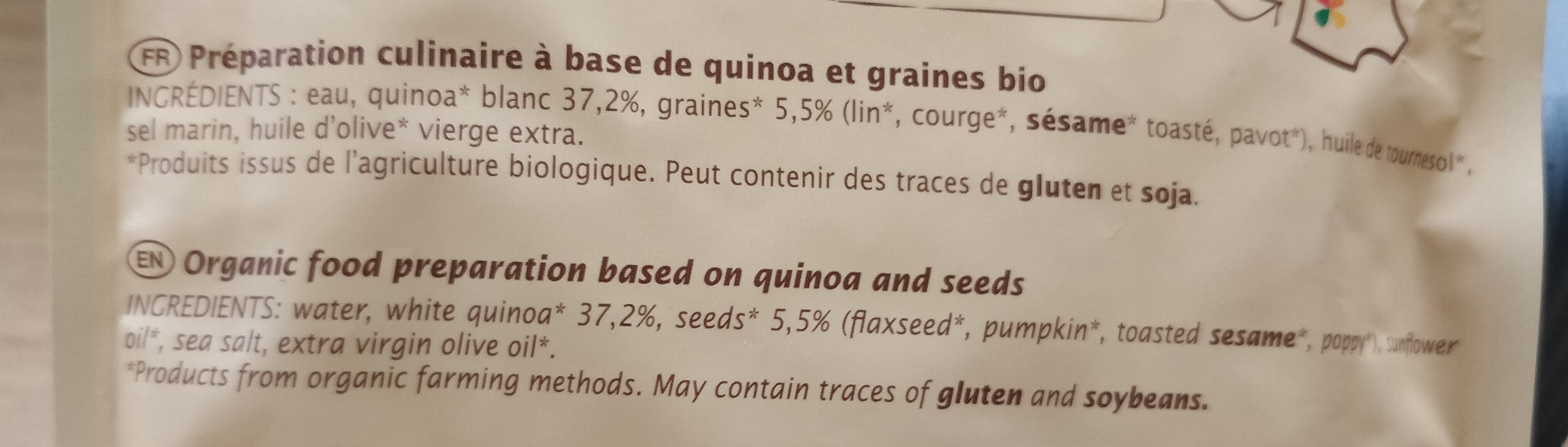 Quinoa graines gourmandes - Ingrédients