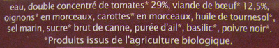 Sauce bolognaise Bio - Ingredients - fr
