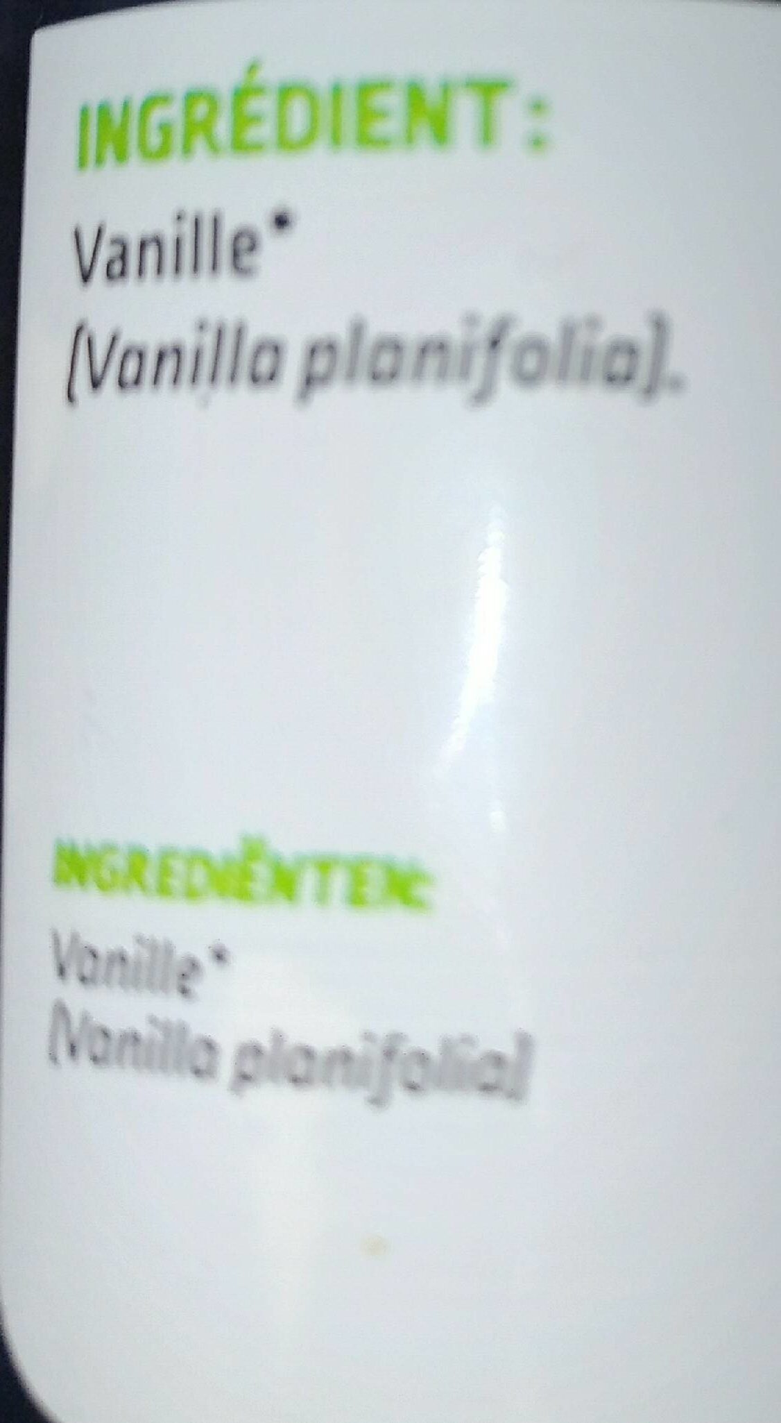Vanille Poudre - Nutrition facts - fr