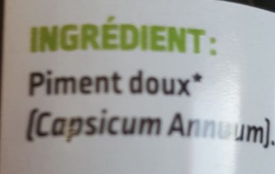 Piment doux moulu - Ingredients - fr