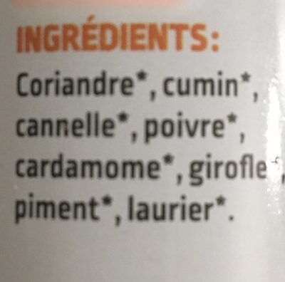 GARAM MASALA - Ingredients - fr