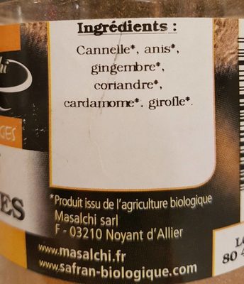 Melange Pain D'epices 100G Pot Pet Bio - Ingredients - fr