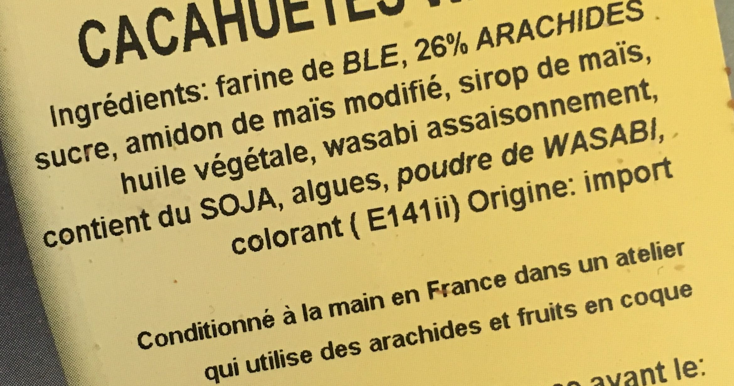 Cacahuètes wasabi - Ingredients - fr