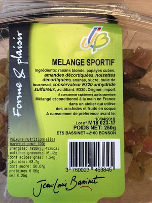 Melange sportif - Ingredients - fr