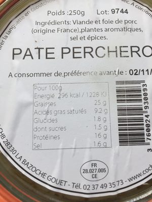 Paté percheron - Ingredients - fr