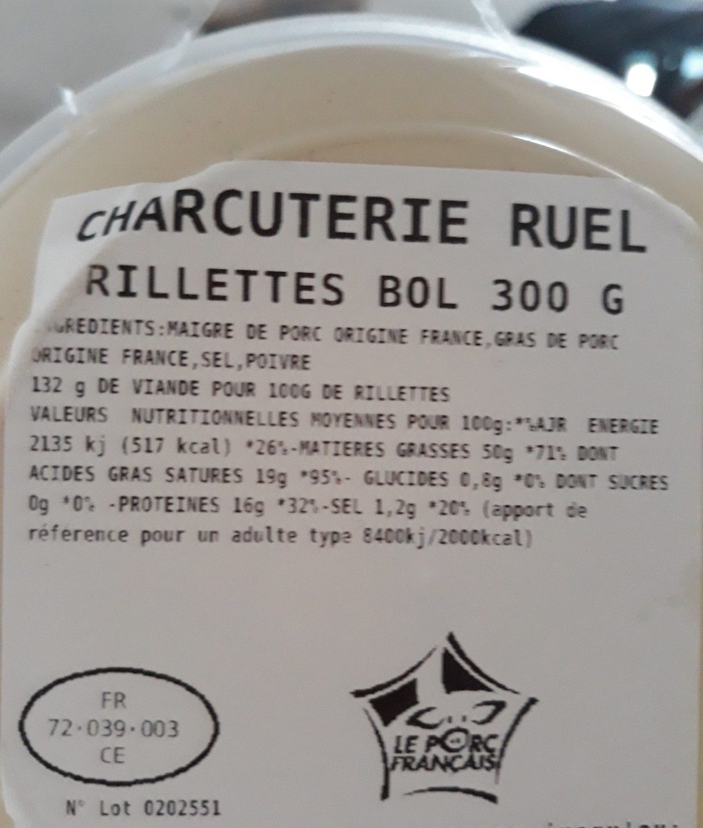Rillettes de la Sarthe - Ingredients - fr