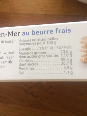 Galettes Fines - Nutrition facts - fr