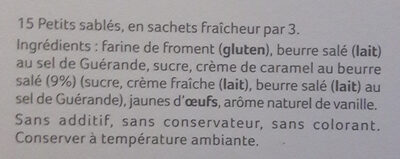 Petits sables - Ingrediënten - fr