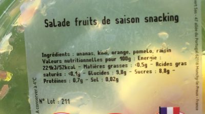 Salade de fruits - Ingrédients