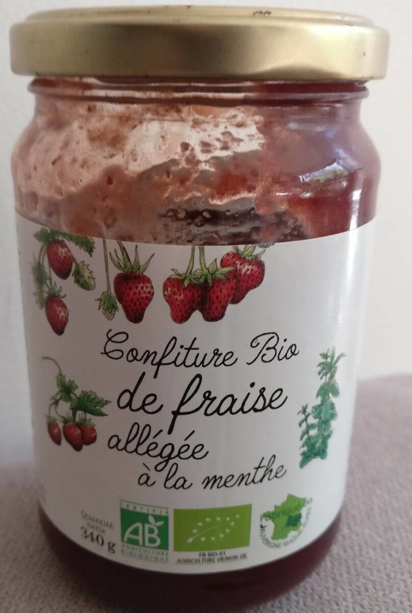 Confiture bio de fraise allégée à la menthe - Product - fr
