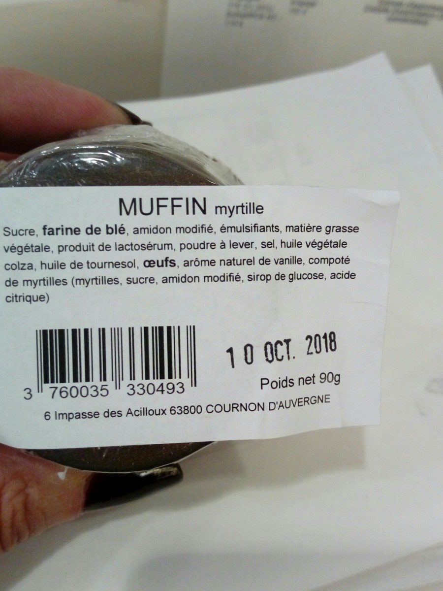 Muffin myrtille - Ingrédients
