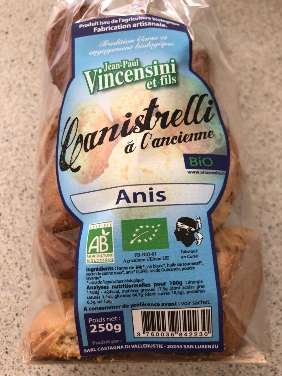 CANISTRELLI ANIS BIO 250G - Product - fr