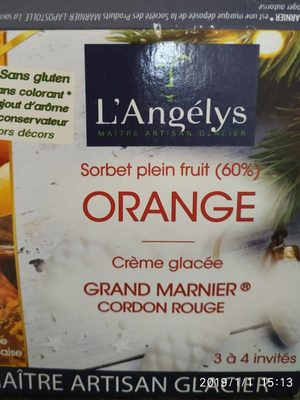 Sorbet plein fruit (60%) Orange, crème glacée Grand Marnier - Product - fr