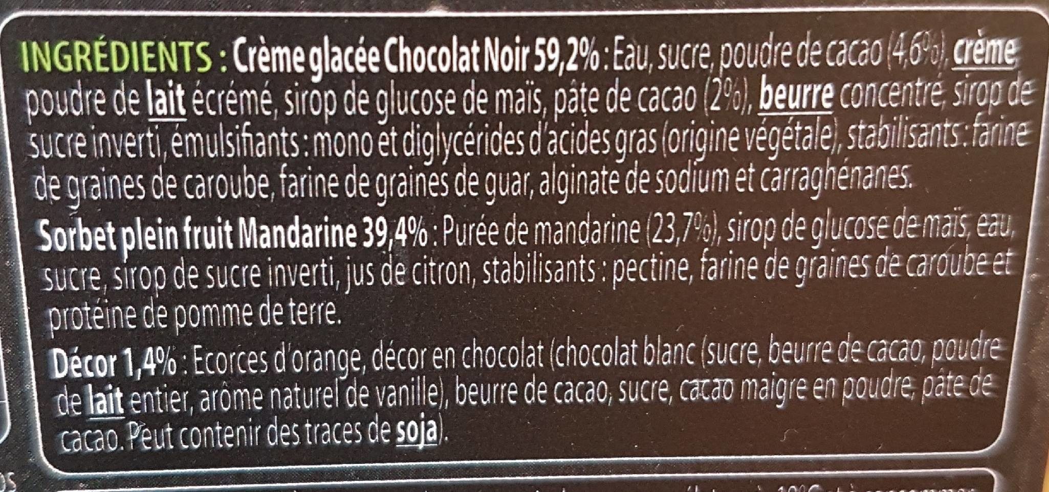 Crème glacée chocolat noir mandarine - Ingrédients