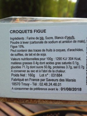 CROQUET - Nutrition facts - fr